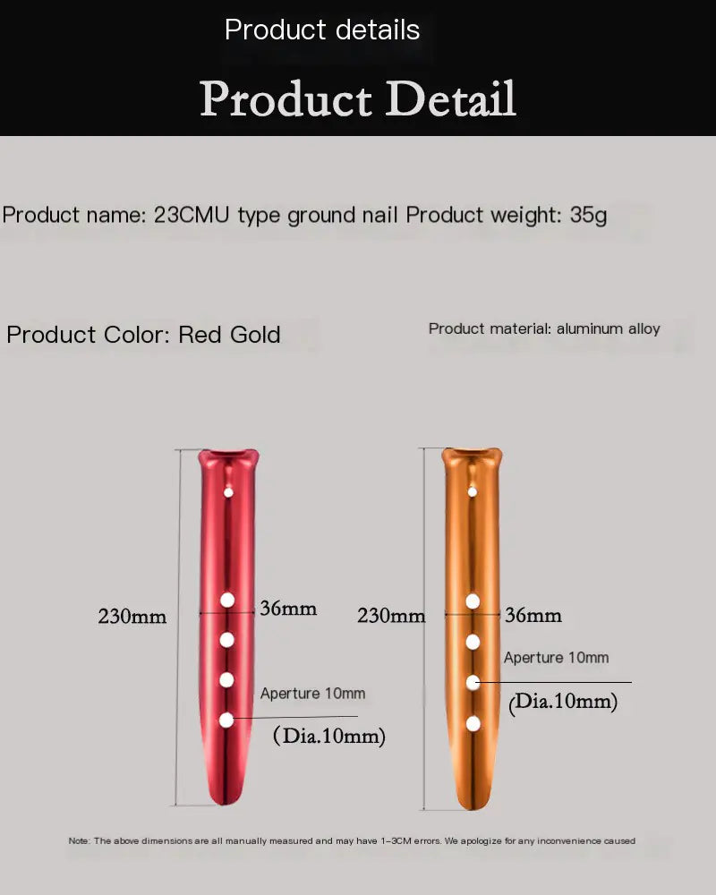 Lightweight Outdoor Camping Tent Fixing Stakes (Aluminum)