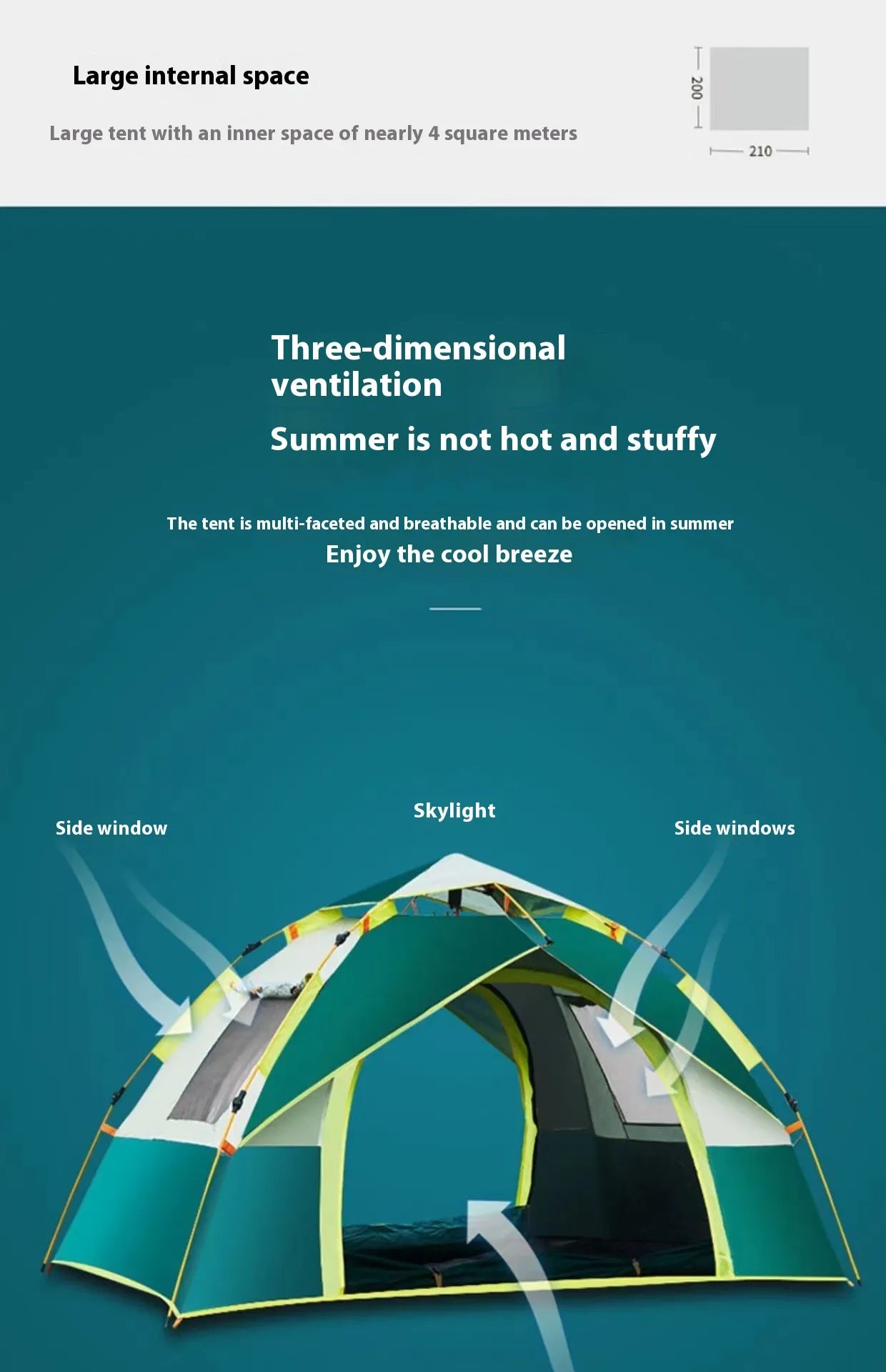 3-4 Double Automatic Camping Tent