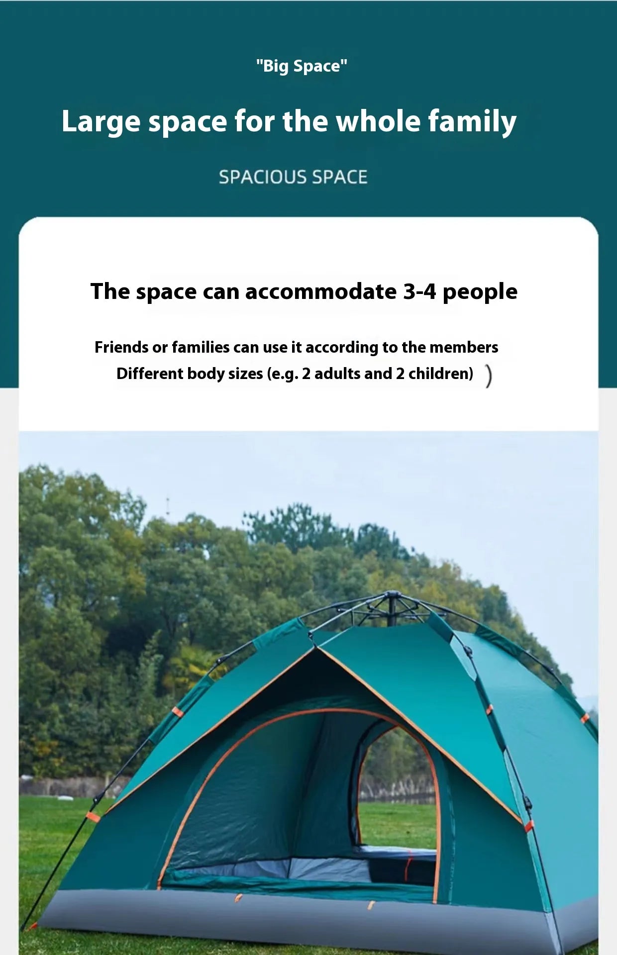 3-4 Double Automatic Camping Tent