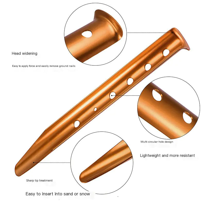 Lightweight Outdoor Camping Tent Fixing Stakes (Aluminum)