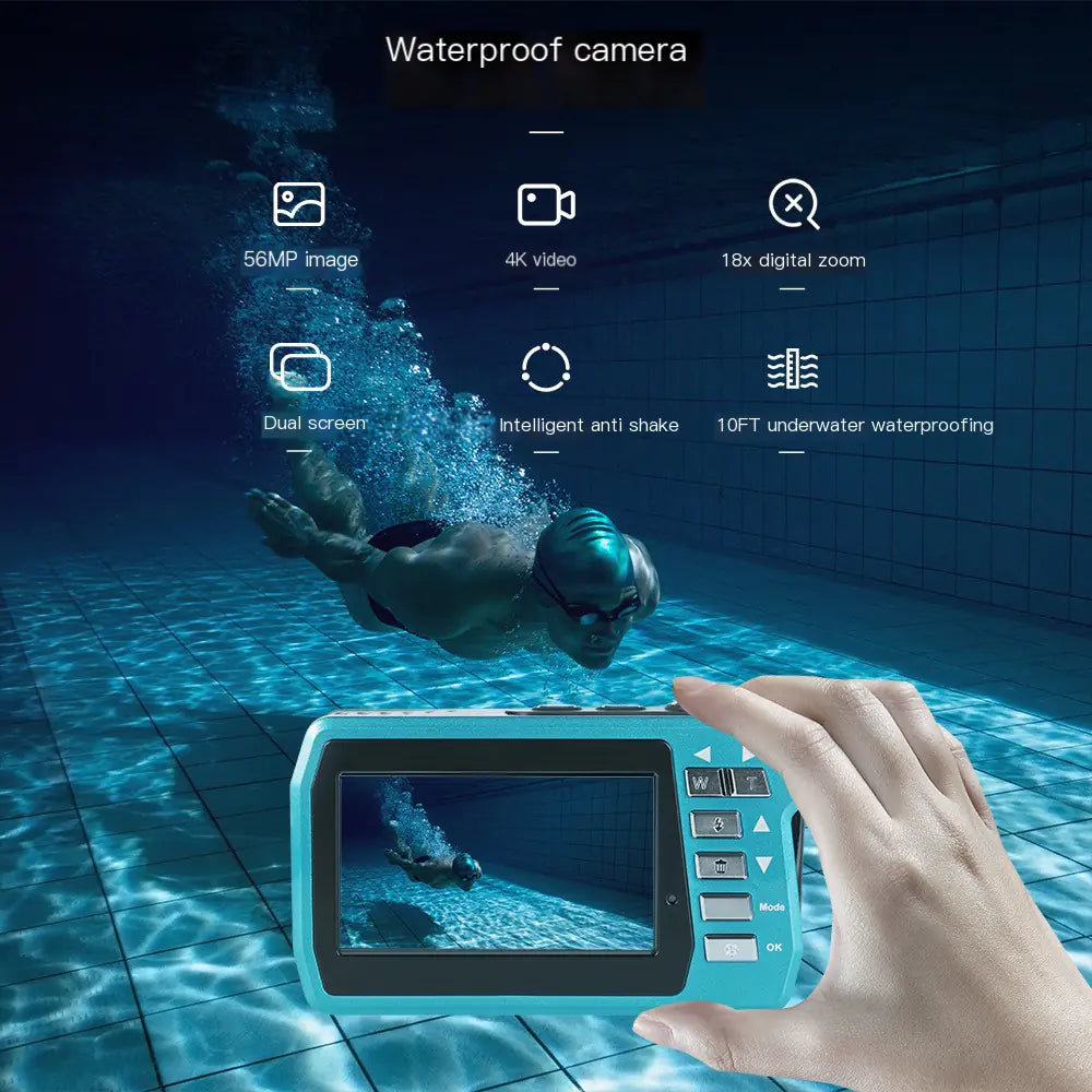 Under water 4K Dual-Screen Camera