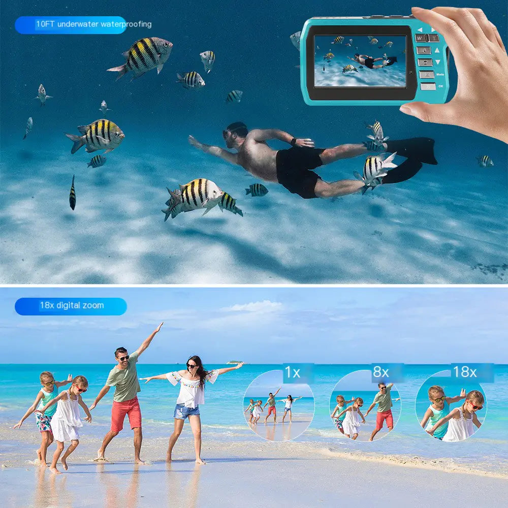 Under water 4K Dual-Screen Camera