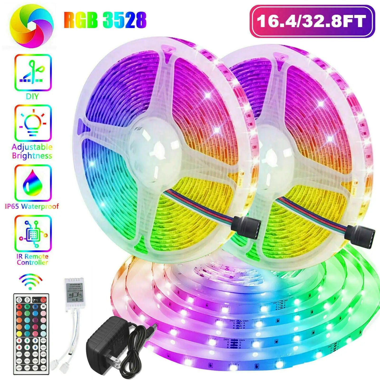 Waterproof 32FT LED Flexi-Strips with Remote